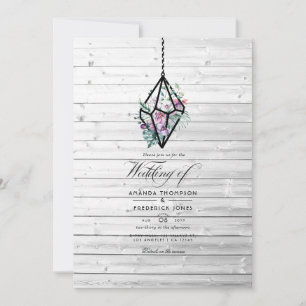  Rustic Pastel Floral Terrarium Garden Wedding Invitation
