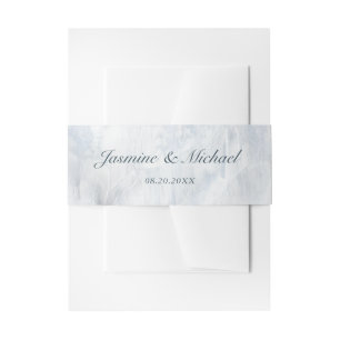 rustic pastel watercolor wedding belly band invitation belly band