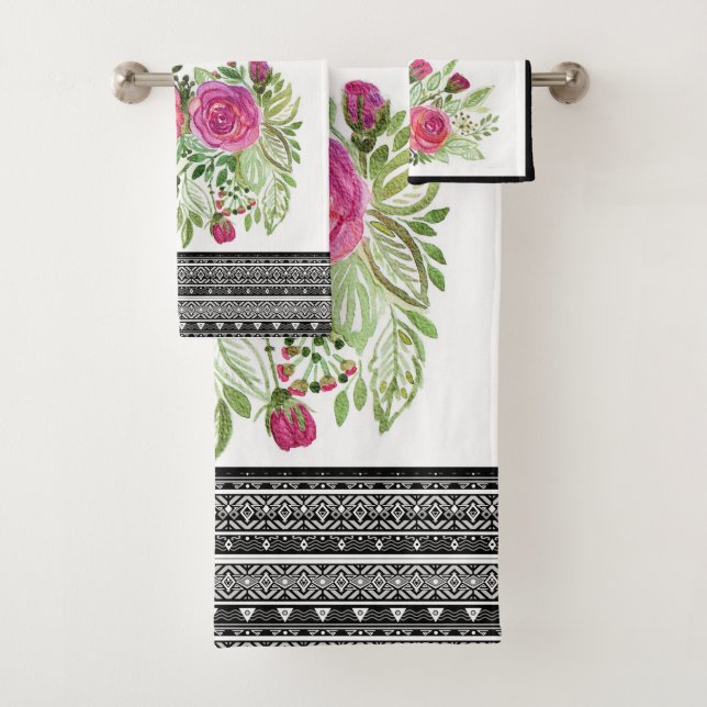 Rustic patchwork bath towel set (Insitu)