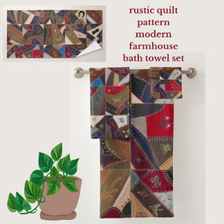 Rustic Patchwork Crazy Quilt Pattern Elegant 