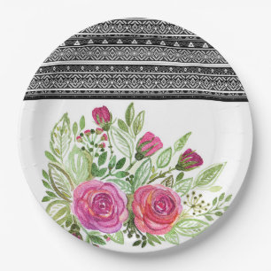 Rustic patchwork paper plate