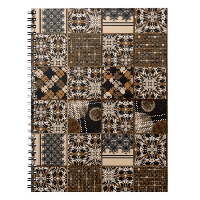 Rustic patchwork pattern notebook (Front)