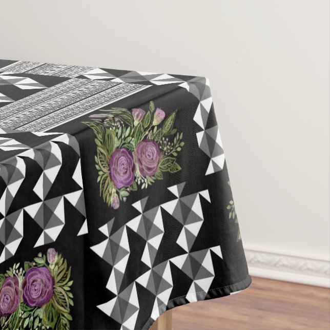 Rustic, patchwork, roses tablecloth (In Situ)