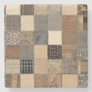 Rustic Patchwork Stone Coaster