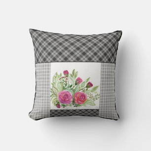 Rustic patchwork throw pillow