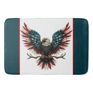 Rustic patriotic American/USA bald eagle Bath Mat