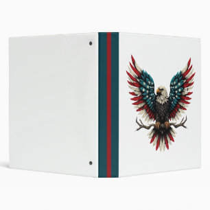 Rustic patriotic American/USA bald eagle Binder
