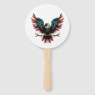 Rustic patriotic American/USA bald eagle Hand Fan