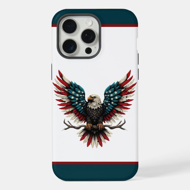 Rustic patriotic American/USA bald eagle iPhone Case (Back)
