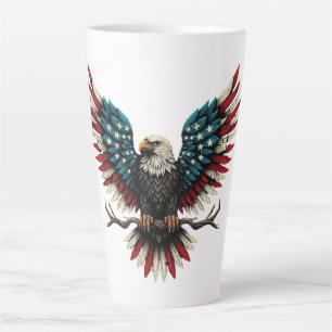 Rustic patriotic American/USA bald eagle Latte Mug