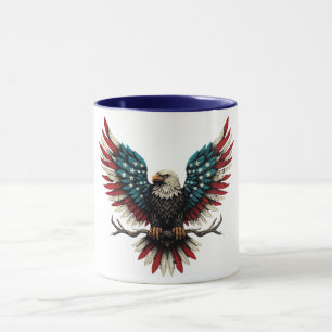 Rustic patriotic American/USA bald eagle Mug