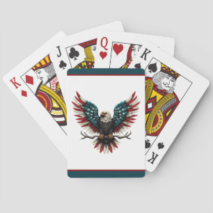 Rustic patriotic American/USA bald eagle Playing Cards