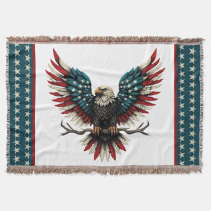 Rustic patriotic American/USA bald eagle Throw Blanket
