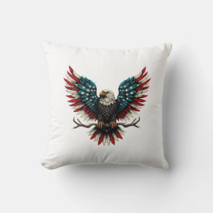 Rustic patriotic American/USA bald eagle Throw Pillow