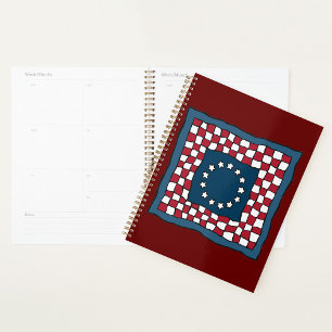 Rustic Patriotic Americana Quilt Pattern USA Art Planner