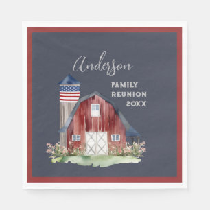 Rustic Patriotic Family Reunion Napkin