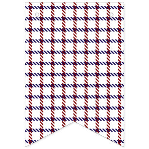 Rustic Patriotic Red, White, and Blue Gingham Bunting Flags