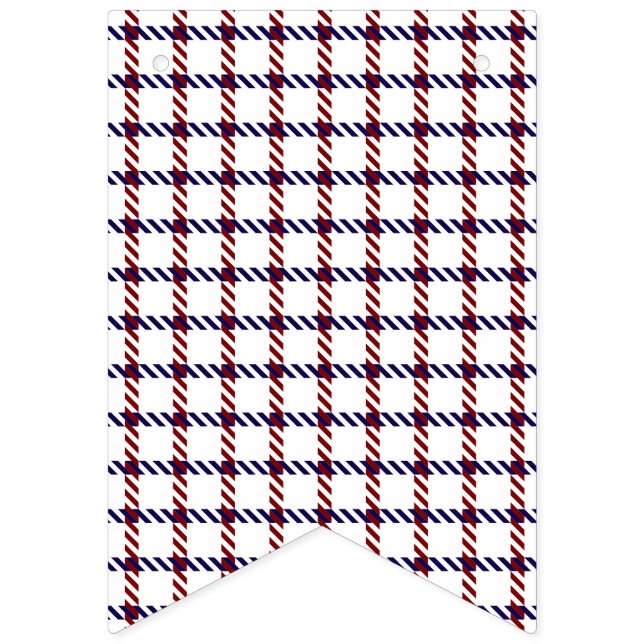 Rustic Patriotic Red, White, and Blue Gingham Bunting Flags (First Flag)