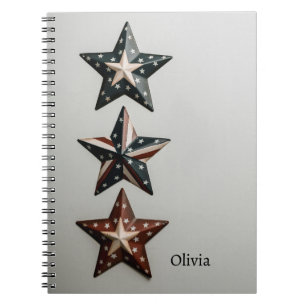 Rustic Patriotic Star Notebook – Americana Design