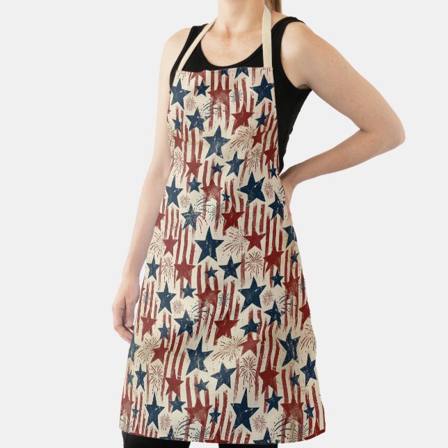 Rustic Patriotic Star‑Spangled Style Apron (Insitu)