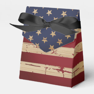 Rustic Patriotic USA Flag Military Stars Stripes Favor Box