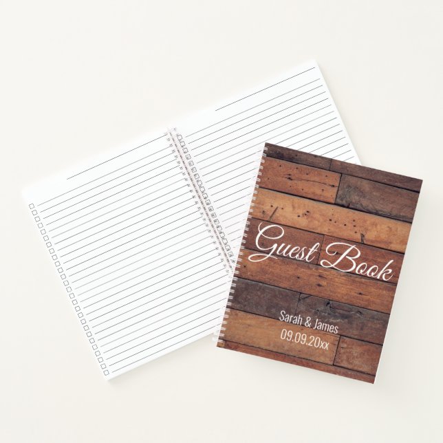Rustic Pattern Barn Wedding Bridal Shower Guest  Notebook (Inside)