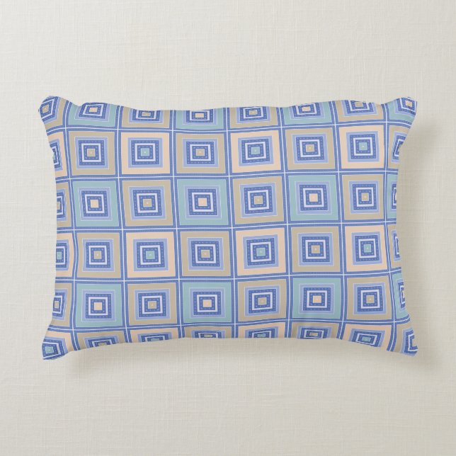 Rustic pattern of squares in patchwork style  accent pillow (Front)