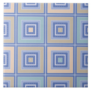Rustic pattern of squares in patchwork style tile