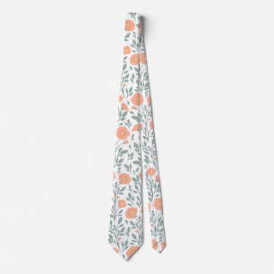 Rustic pattern with pink flowers  tie