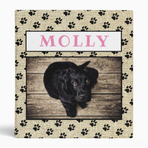 Rustic Paw Print Keepsake Pet Dog Photo Album Binder