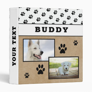Rustic Paw Prints 2 Pet Dog Photos Album  Binder