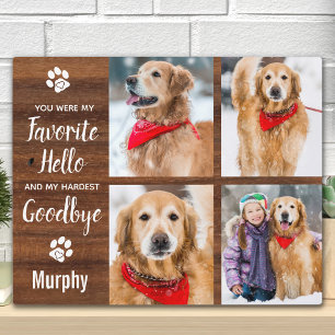Rustic Paw Prints Personalized Pet Memorial Photo Plaque