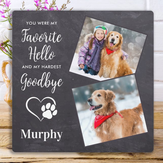 Rustic Paw Prints Personalized Pet Memorial Photo Plaque (Creator Uploaded)