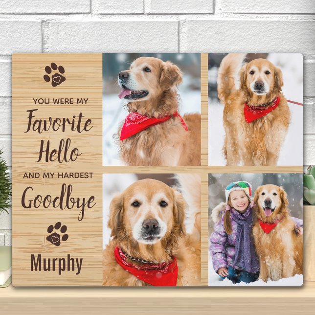 Rustic Paw Prints Personalized Pet Memorial Photo Plaque (Creator Uploaded)