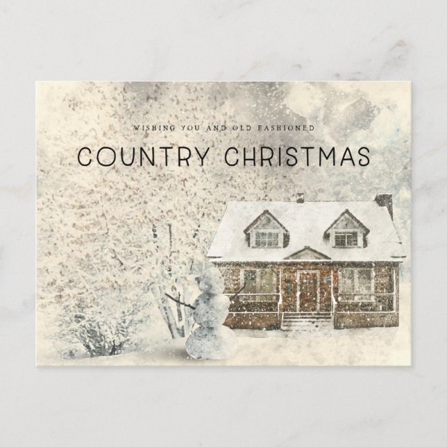 Rustic Pays Cabine Nom de Noël Carte postale (Devant)