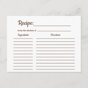 Rustic Pays Vintage Recette Carte Douche Insertion