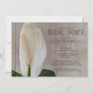 Rustic Peace Lily Bridal Shower Invitations