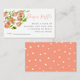 Rustic Peach Baby Shower Diaper Raffle Ticket Enclosure Card