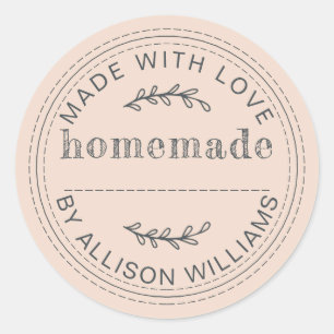 Rustic Peach Dust Homemade Baked Goods Classic Round Sticker