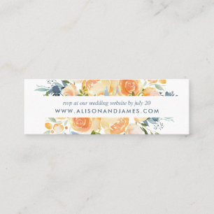 Rustic Peach Peony Wedding Website RSVP Cards
