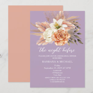 Rustic Peach Rehearsal Dinner Invite