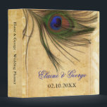 Rustic Peacock Feather wedding Planner Binder<br><div class="desc">Rustic Peacock Feather Personalized Wedding Planner Folder with Optional Bible Wedding Love Quote on back.</div>