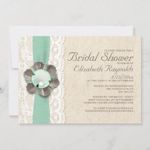 Rustic Pearls Bridal Shower Invitations