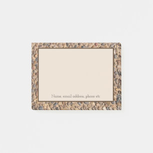 Rustic Pebble Stones Photo with Custom Text Post-it Notes