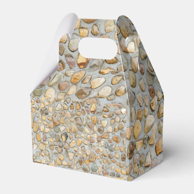 Rustic Pebblestone Wall  Favor Box (Front Side)