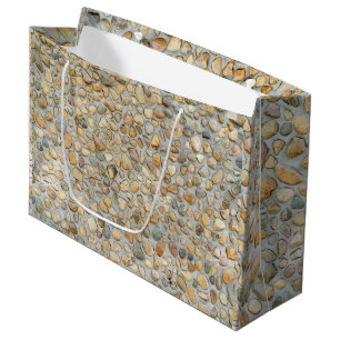Rustic Pebblestone Wall  Large Gift Bag