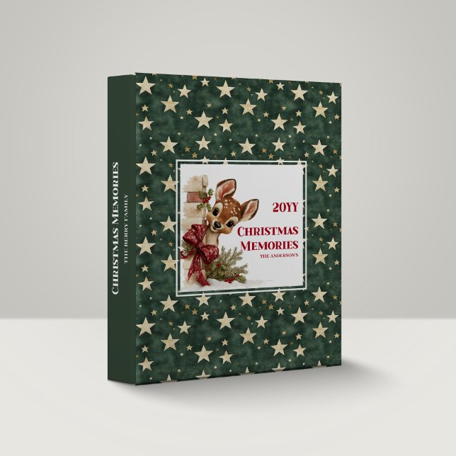 Rustic Peeking Reindeer Funny Cartoon Ring Binder (Rustic Peeking Reindeer Funny Cartoon Ring Binder

)