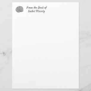 Rustic Personal Professional Watercolor Sea Shell Letterhead