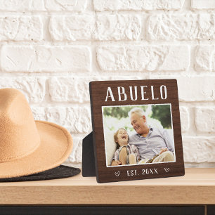 Rustic Personalized Abuelo Grandpa Photo Plaque