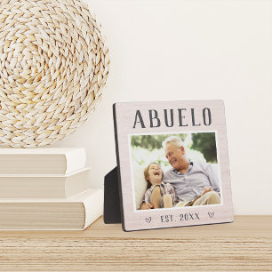 Rustic Personalized Abuelo Grandpa Photo Plaque